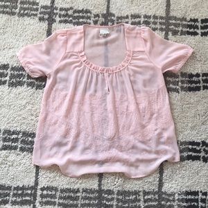 Yaya Nom De Plume Peach Sheet Boho Blouse